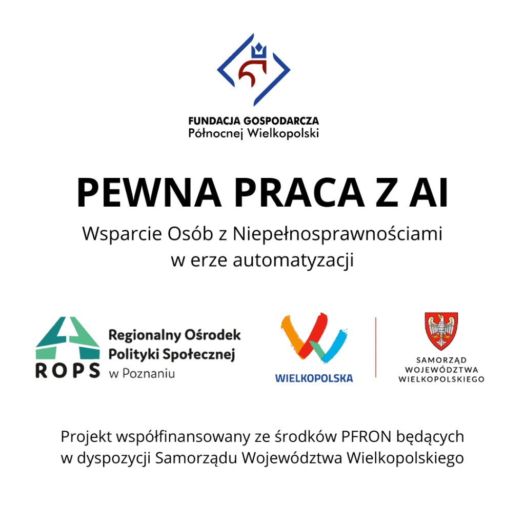 Pewna Praca z AI - finasnowanie i logotypy
